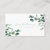 Waterverf groen Eucalyptus laat elegant Contactkaartje (Voorkant)