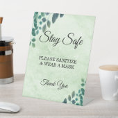 Waterverf groen Eucalyptus laat veiligheid Reclamebord Met Voetstuk (Insitu)