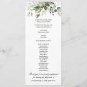 Waterverf groen eucalyptus programmakaart (Achterkant)