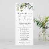 Waterverf groen eucalyptus programmakaart (Staand voorkant)