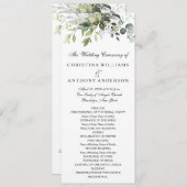 Waterverf groen eucalyptus programmakaart (Voorkant / Achterkant)