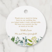 Waterverf groen, eucalyptusbladeren bedankjes labels (Achterkant)