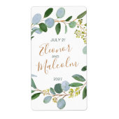 Waterverf groen, eucalyptusbladeren etiket (Voorkant)