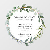 Waterverf Groen Eucalyptusbladeren Openingstijden Raamsticker (Vel)