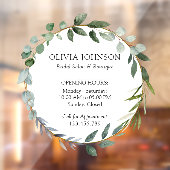 Waterverf Groen Eucalyptusbladeren Openingstijden Raamsticker (Vel 2)