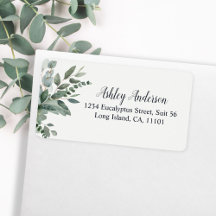 Waterverf Groen Eucalyptusbladeren Retouradres