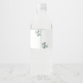 Waterverf groen, eucalyptusbladeren Wedding Waterfles Etiket (Achterkant)