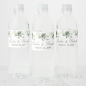 Waterverf groen, eucalyptusbladeren Wedding Waterfles Etiket (Flessen)