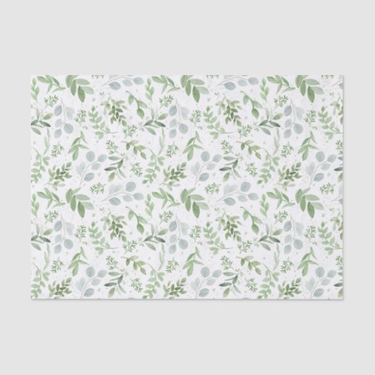  Waterverf groen eucalyptuspatroon Tissuepapier (Voorkant)