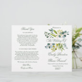 Waterverf groen foliage Folded Wedding Program (Staand voorkant)