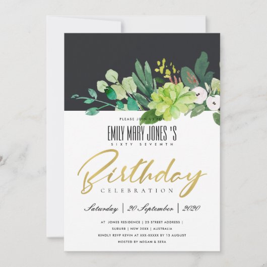 WATERVERF GROEN FOLIAGE ZWART ELKE LEEFTIJD. KAART (Voorkant)