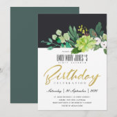 WATERVERF GROEN FOLIAGE ZWART ELKE LEEFTIJD. KAART (Voorkant / Achterkant)