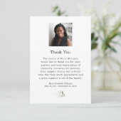 Waterverf groen foto begrafenis dank u kaart (Staand voorkant)