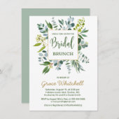 Waterverf groen gebladerte Bridal Brunch Kaart (Voorkant / Achterkant)