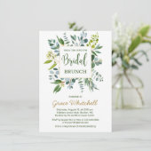 Waterverf groen gebladerte Bridal Brunch Kaart (Staand voorkant)