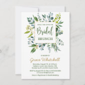 Waterverf groen gebladerte Bridal Brunch Kaart (Voorkant)