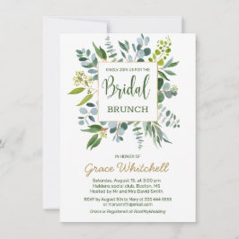 Waterverf groen gebladerte Bridal Brunch Kaart