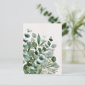 Waterverf Groen gebladerte groen blad Briefkaart (Staand voorkant)