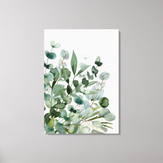 Waterverf Groen gebladerte groen blad Canvas Afdruk (Voorkant)