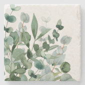 Waterverf Groen gebladerte groen blad Stenen Onderzetter (Voorkant)