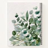 Waterverf groen gebladerte laat modern notitieboek (Achterkant)