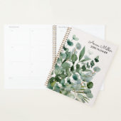 Waterverf groen gebladerte laat modern planner (Display)