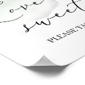 Waterverf groen gebladerte liefde is zoete bord poster (Hoek)