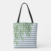 Waterverf groen gebladerte Naam toevoegen Tote Bag (Achterkant)