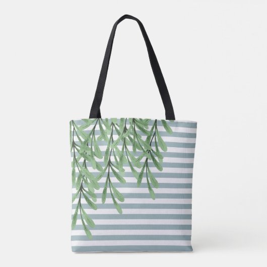 Waterverf groen gebladerte Naam toevoegen Tote Bag (Achterkant)