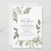 Waterverf groen geometrisch Baby shower Kaart (Voorkant)