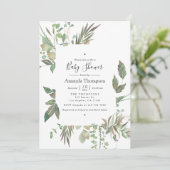 Waterverf groen geometrisch Baby shower Kaart (Staand voorkant)