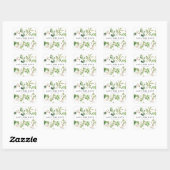 Waterverf Groen Gepersonaliseerd Save The Date Vierkante Sticker (Vel)