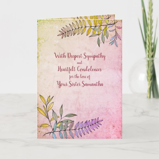 Waterverf groen gepersonaliseerde sympathie kaart (Voorkant)