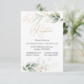 Waterverf groen & goud blad Reception Informatiekaartje (Staand voorkant)