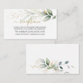 Waterverf groen & goud bladgroen Ontvangst Informatiekaartje (Voorkant / Achterkant)