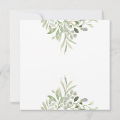 Waterverf groen goud geometrisch script bruiloft kaart (Achterkant)