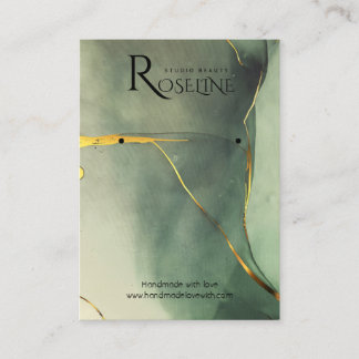 Waterverf groen goud glitter jewlery display visitekaartje