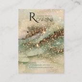 Waterverf groen goud glitter jewlery display visitekaartje (Voorkant)