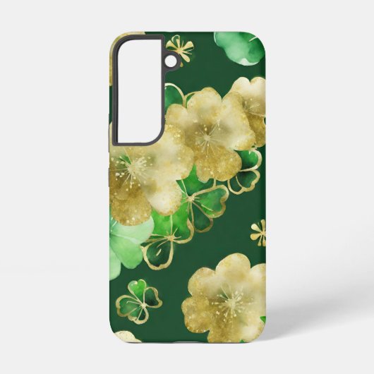 WATERVERF GROEN & GOUD IERS SHAMROCKS SAMSUNG GALAXY HOESJE (Achterkant)