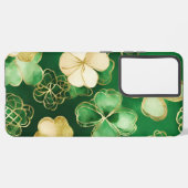 WATERVERF GROEN & GOUD IERS SHAMROCKS SAMSUNG GALAXY HOESJE (Linkerkant)