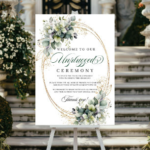 Waterverf Groen Goud Ongekoppelde Ceremonie Trouwe Poster