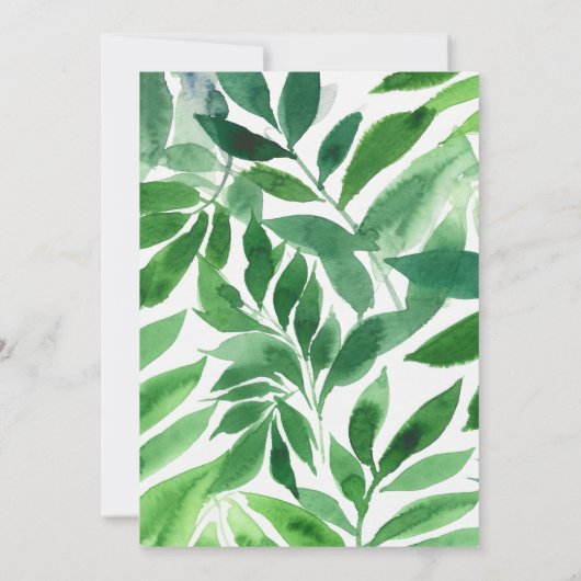 Waterverf Groen & Goud Schattige Leeuw Baby shower Kaart (Achterkant)