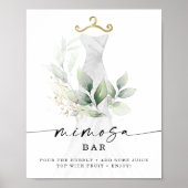 Waterverf groen goud Vrijgezellenfeest mimosa teke Poster (Voorkant)