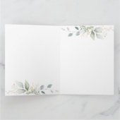 Waterverf groen & gouden bladeren Dank u Bedankkaart (Binnen)