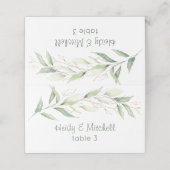 Waterverf Groen & gouden gebladerte Plaatskaartje (Buitenkant ongevouwen)