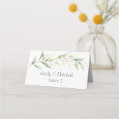 Waterverf Groen & gouden gebladerte Plaatskaartje (Achterkant)