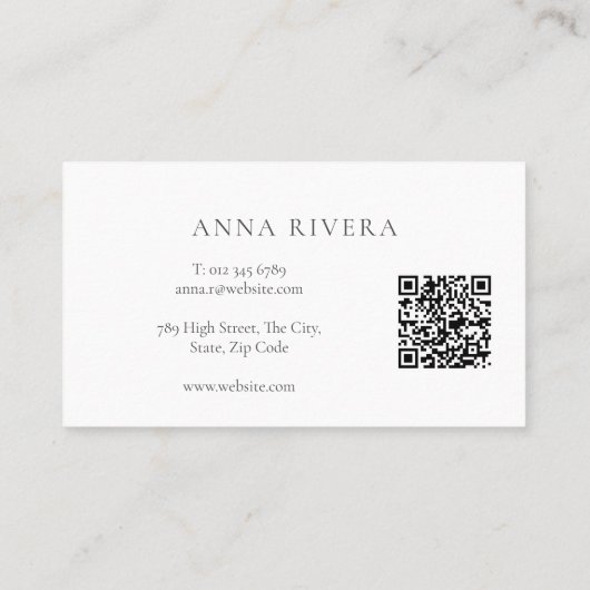 Waterverf groen gouden geometrische QR-code Visitekaartje (Achterkant)