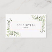 Waterverf groen gouden geometrische QR-code Visitekaartje (Voorkant)