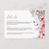 Waterverf groen gouden kerst bruiloft details informatiekaartje (Voorkant)