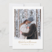 Waterverf groen gouden kerst bruiloft foto kaart (Achterkant)